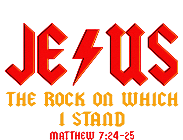 Jesus The Rock, Christian On Which I Stand, Matthew 724-25 Womens Cotton Relaxed Long Sleeve T-Shirt