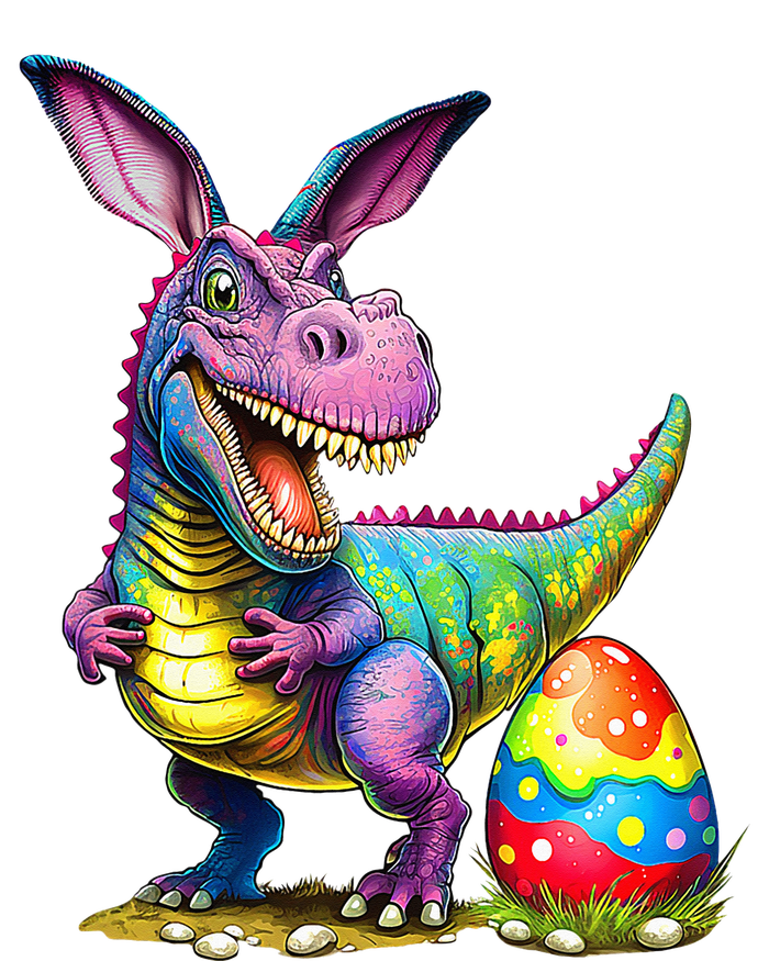 T Rex Dino Bunny Dinosaurs Hunt Eggs Happy Easter Women's T-Shirt