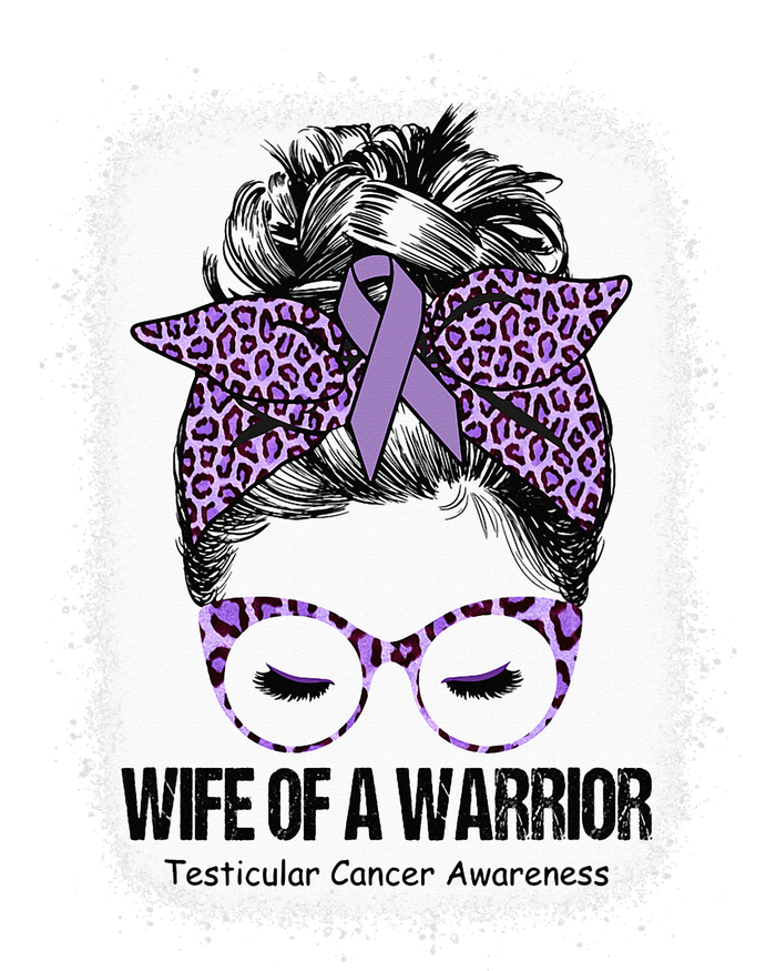 Wife of a Warrior Purple Ribbon Testicular Cancer Awareness Valucap Bio-Washed Visor