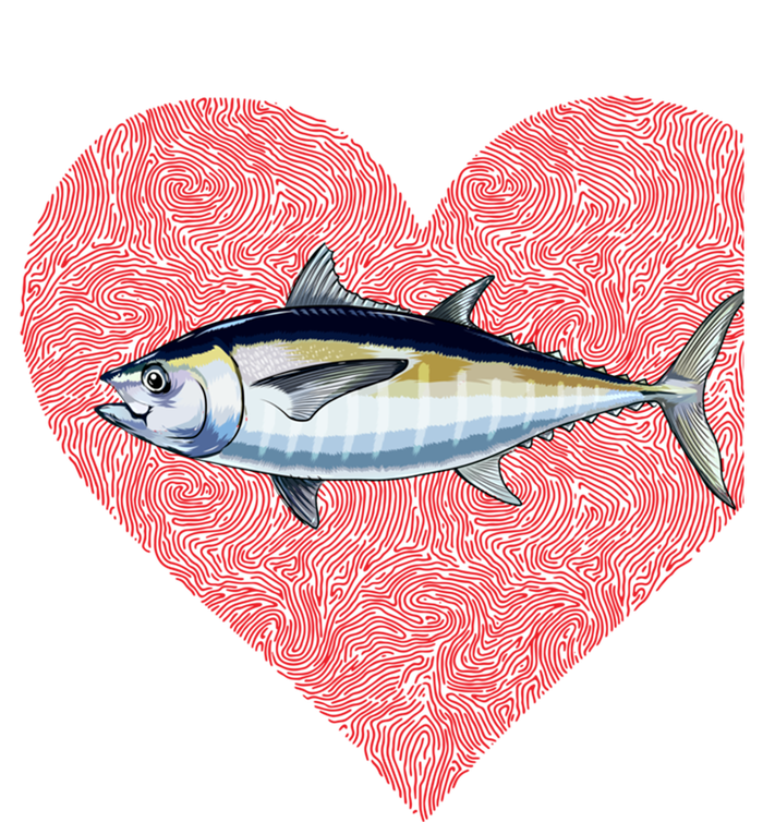 Blackfin Tuna Valentines Day Fish Love Fingerprint Gift T-Shirt