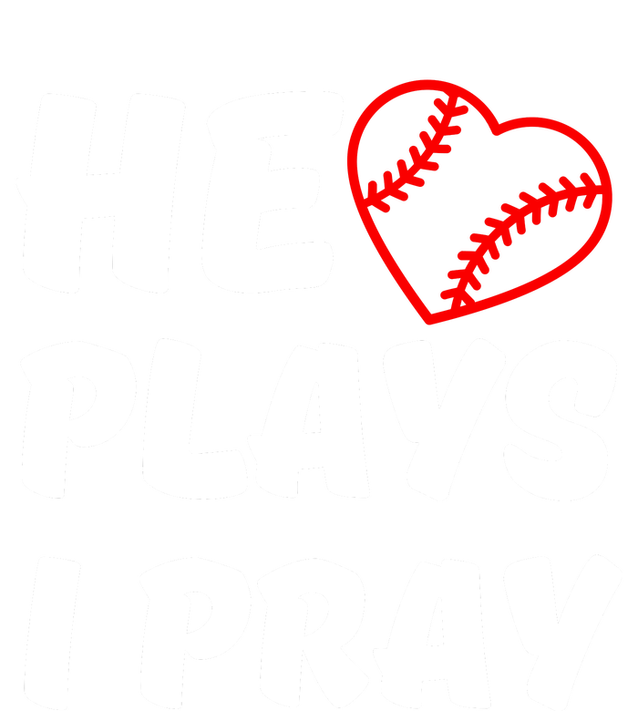 Baseball Mom He Plays I Pray Long Sleeve Pajama Set