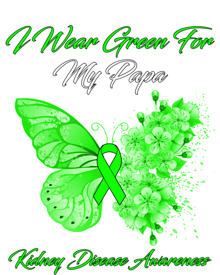 Butterfly I Wear Green For My Papa Ney Disease Awareness Gift Women's T-Shirt