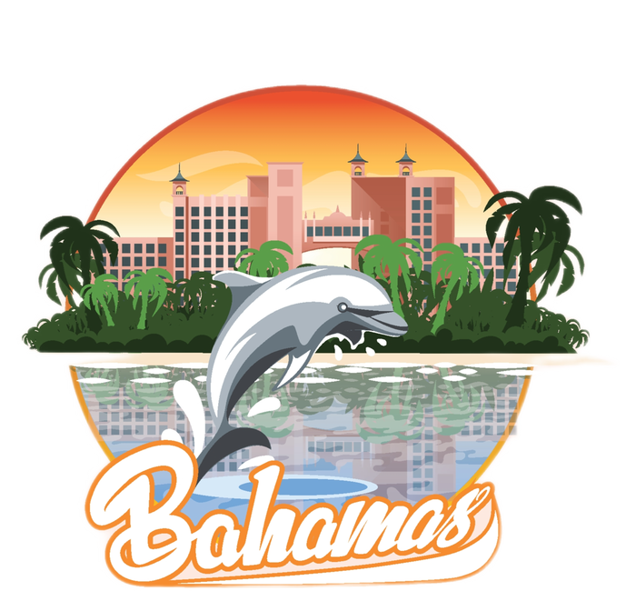 Bahamas With A Playing Dolphin And Hotels Tie Dye Hoodie