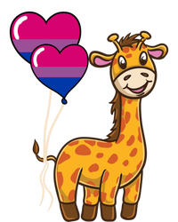 Giraffe Heart Balloon Bisexual Pride Gift T-Shirt