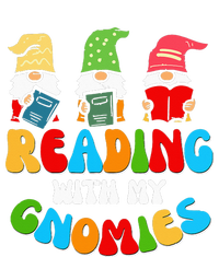 Reading With My Gnomies Funny Gnomes Book Lover Cropped Pullover Crew