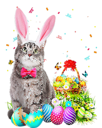 Happy Easter Cute Bunny Cat Eggs Basket Men Women Funny Kids Tie-Dye T-Shirt