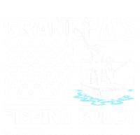 Grandpa's Fishing Buddy American Flag Fishing Father's Day Cool Gift Stripe Pom Pom Beanie