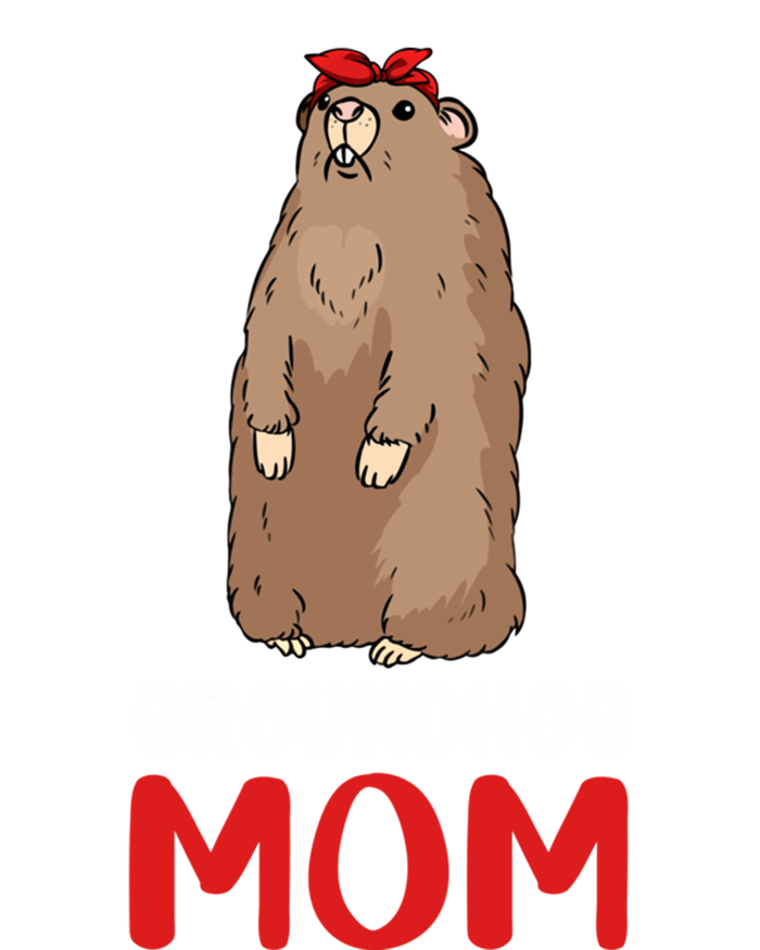 Groundhog Mom Mama Cute Woodchuck Funny Groundhog Day Gift Striped Beanie with Solid Band