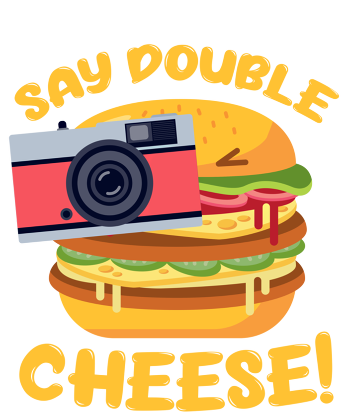 Hamburger Cheeseburger Camera Say Double Cheese Gift T-Shirt