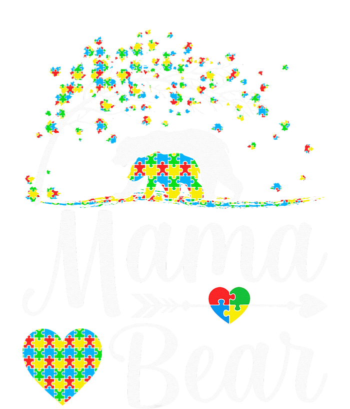 Autism Awareness Mama And Bear Support Autistic Autism Mom Women's V-Neck T-Shirt