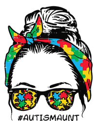 Hairbun Puzzle Bandana Sunglasses Autism Aunt Awareness T-Shirt