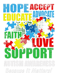 Hope Faith Love Ribbon Autism Awareness Women T-Shirt