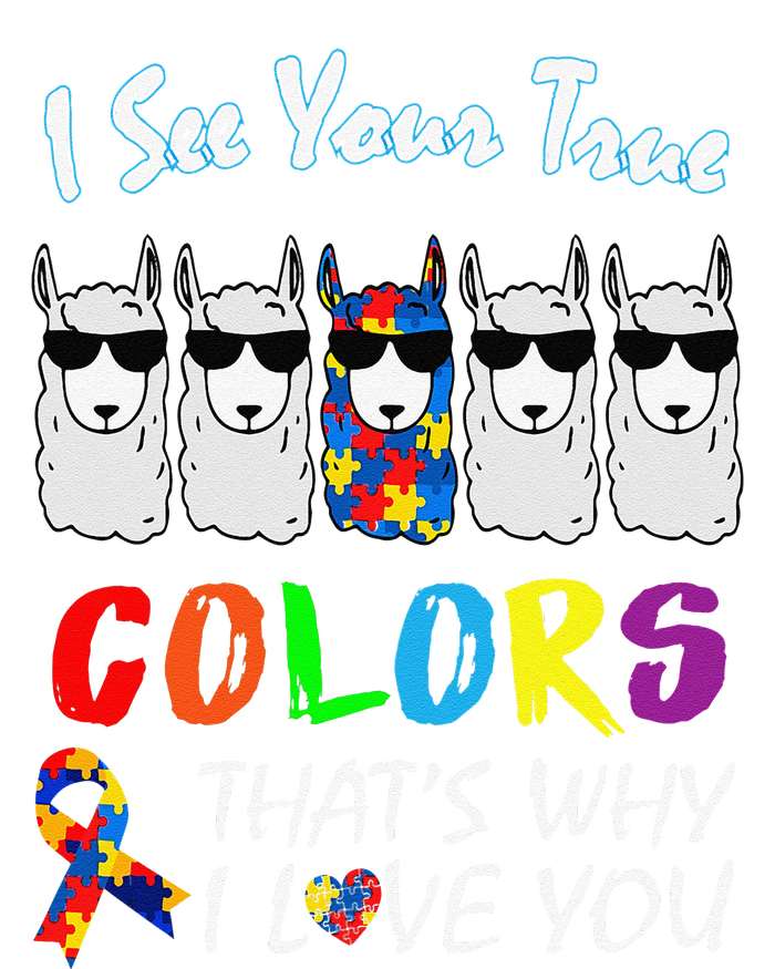 I See Your True Colors Llama Autism Awareness Sustainable Beanie