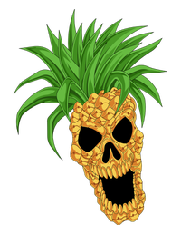 Pineapple Skull Metallic Star Ornament