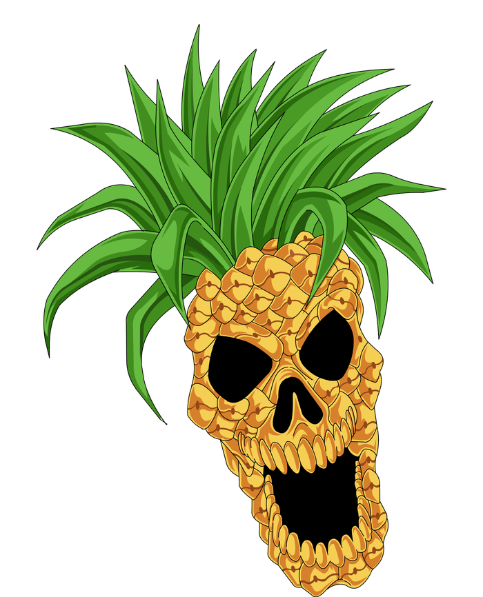 Pineapple Skull Metallic Star Ornament