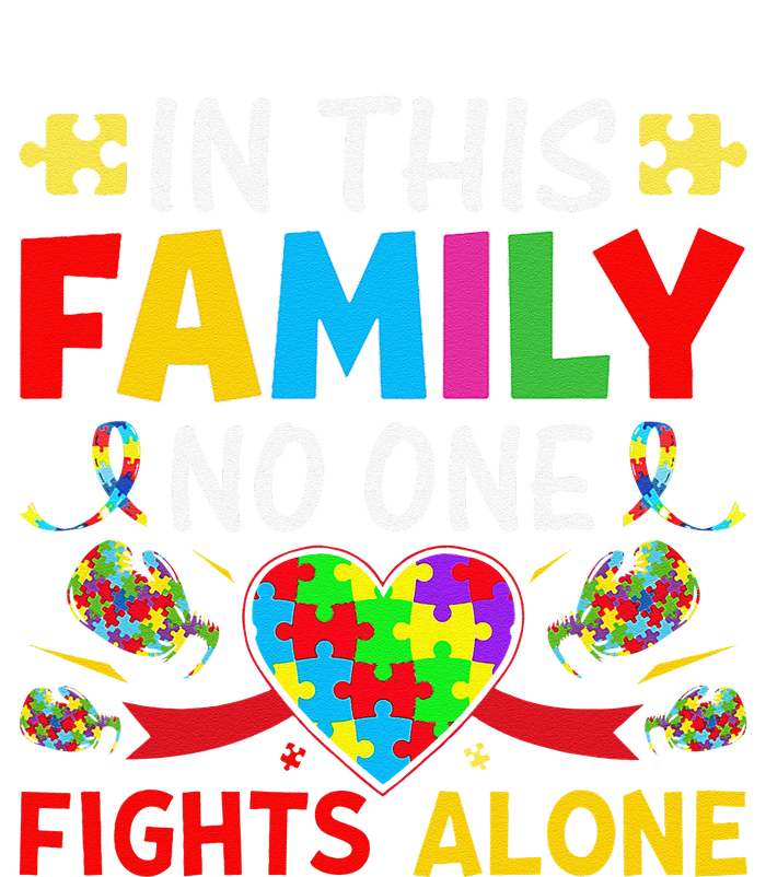 In This Family Nobody Fights Alone Autism Awareness Autistic Tall Long Sleeve T-Shirt