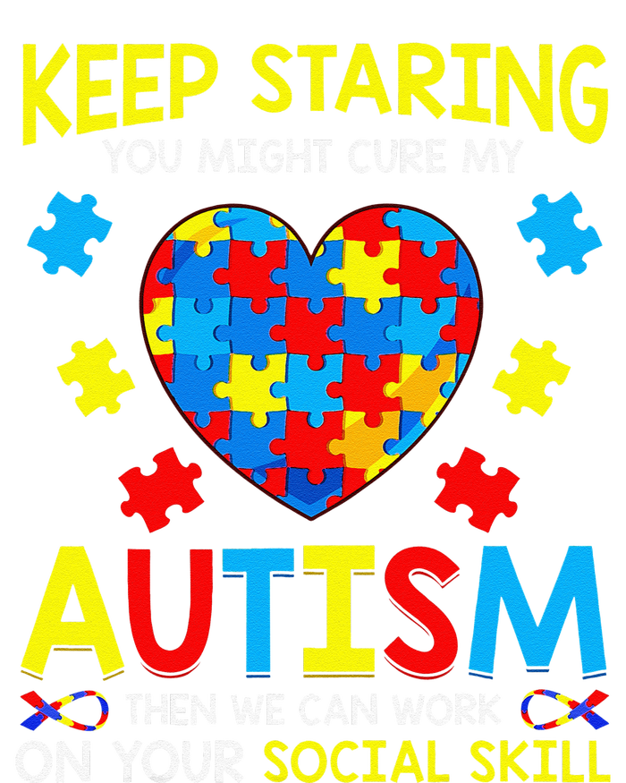 Keep Staring You Might Cure My Autism Puzzle Gift T-Shirt