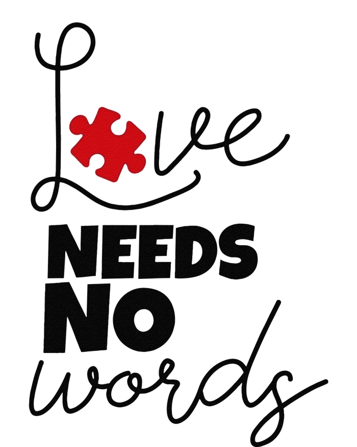 Love Needs No Words Support Autism Awareness Puzzle Tee T-Shirt