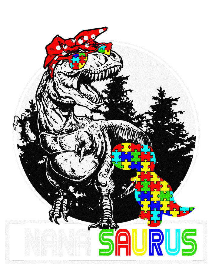 Nanasaurus T Rex Dinosaur Nana Saurus Autism Awareness T-Shirt