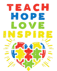 Teach Hope Love Inspire Heart Teacher Autism Awareness Sped Tall Long Sleeve T-Shirt