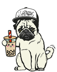 Babu the Pug Dog Drinking Bubble Tea, Justin Ashar Snapback Tank Top Women's T-Shirt