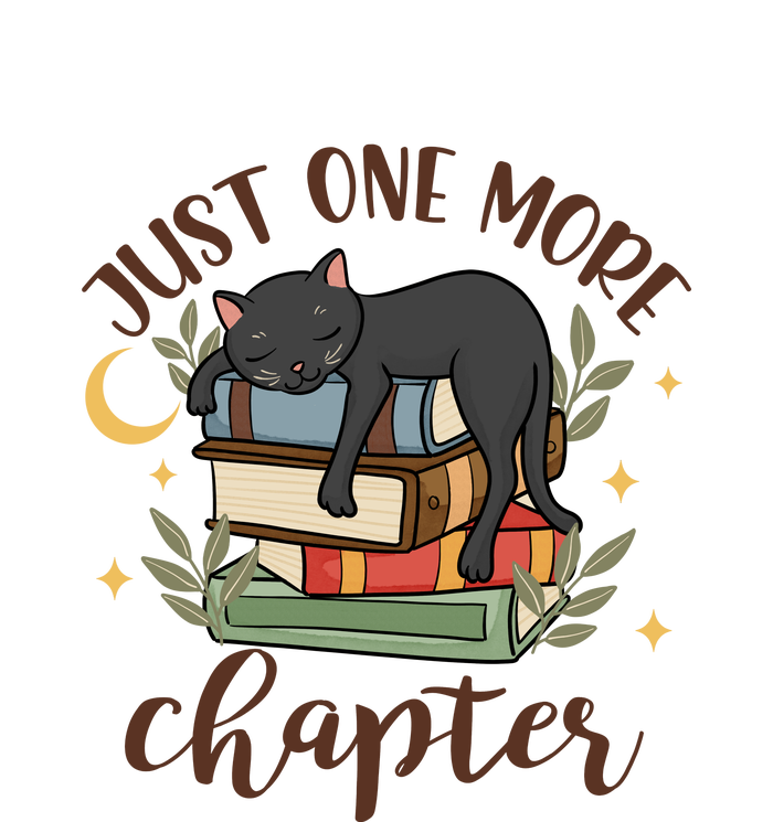 Just One More Chapter Black Cat Gift For Reading Books Cropped Pullover Crew