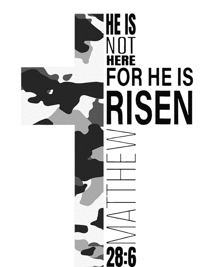 Cool Religious He Is Risen Christian Easter Verse Camo Cross T-Shirt