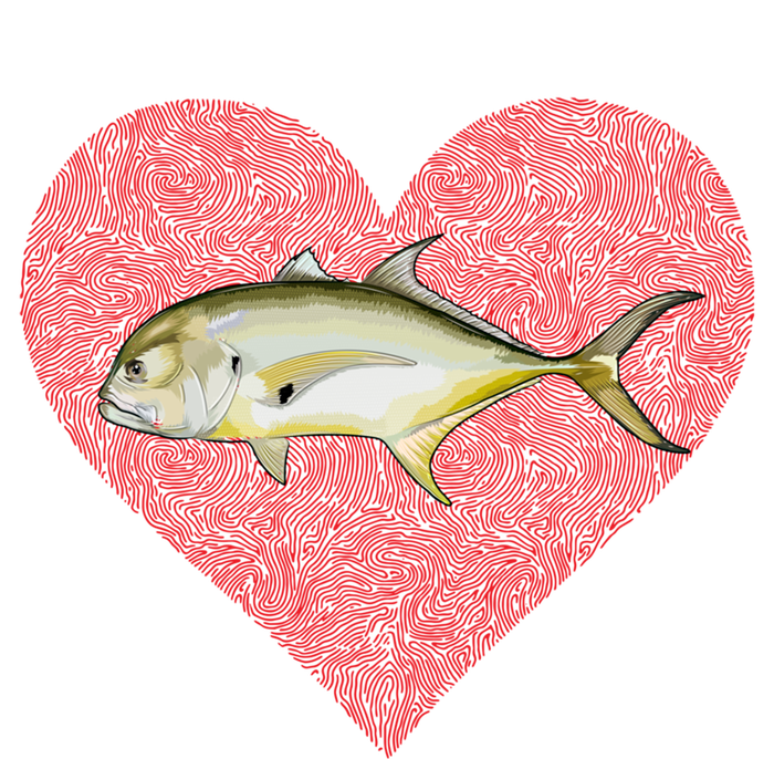 Jack Crevalle Valentines Day Fish Love Fingerprint Gift T-Shirt