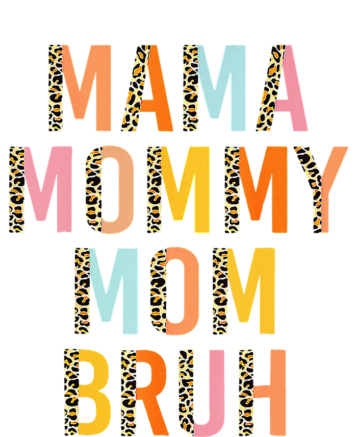 Leopard Mama Mommy Mom Bruh Funny Mother's Day Cropped Pullover Crew