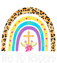 Rainbow He Is Risen Leopard Christian Jesus Happy Easter Day T-Shirt