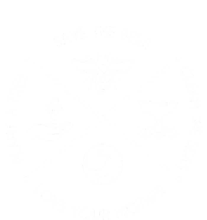 Earth Day Save The Bees Plant More Trees Clean The Seas Full-Length Apron With Pockets