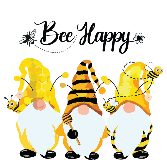 Bee Happy Bee Gnome Spring Garment-Dyed Heavyweight T-Shirt