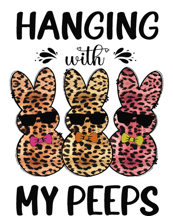 Hanging With My Peeps Trio Bunny Sunglas Lopard Easter Gift T-Shirt