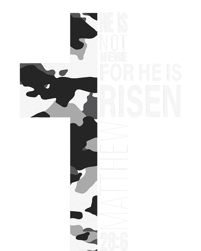 He Is Risen Christian Easter Bible Verse Camo Cross Graphic T-Shirt