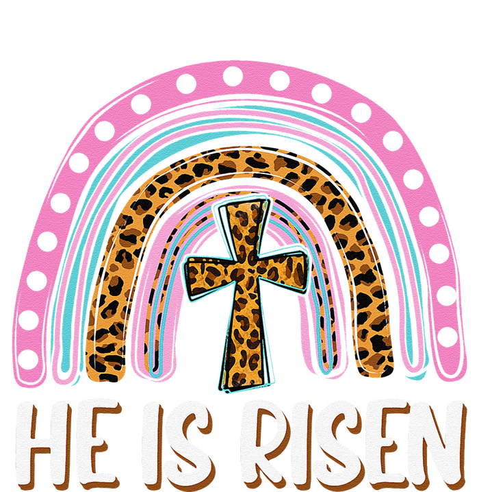 He Is Risen Leopard Rainbow Christian Jesus Happy Easter Day T-Shirt