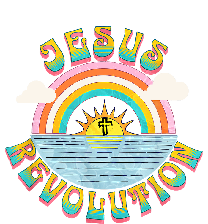 Jesus Revolution People Retro Sun Rainbow Christian Faith T-Shirt