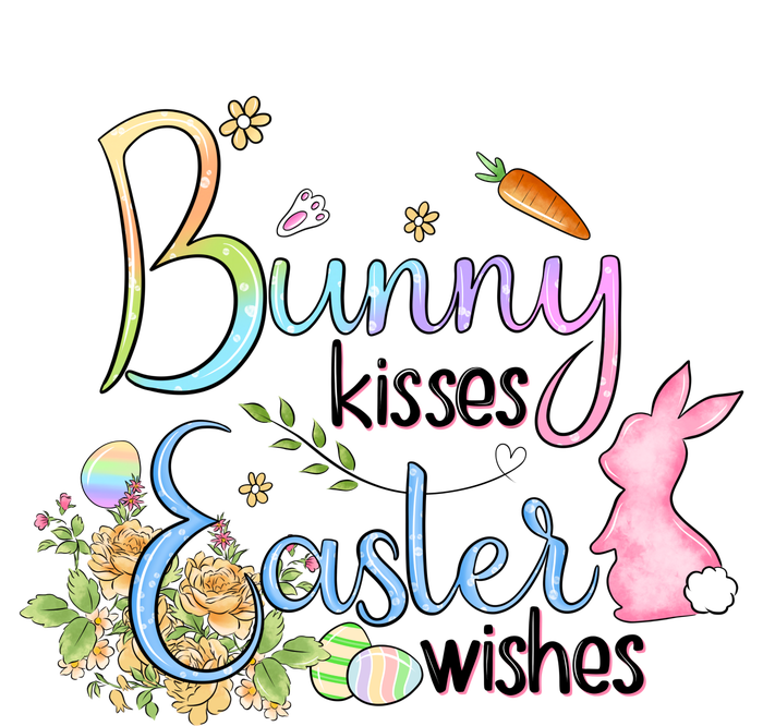 Bunny Kisses Easter Wishes Happy Easter Day Ladies PosiCharge Competitor Racerback Tank