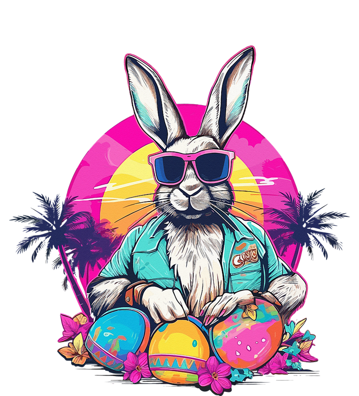 Cute Easter Bunny Retro Miami Look Colourful Eggs T-Shirt