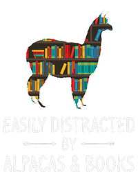 Easily Distracted By Alpacas & Books Lover Gift Vicuna Llama T-Shirt