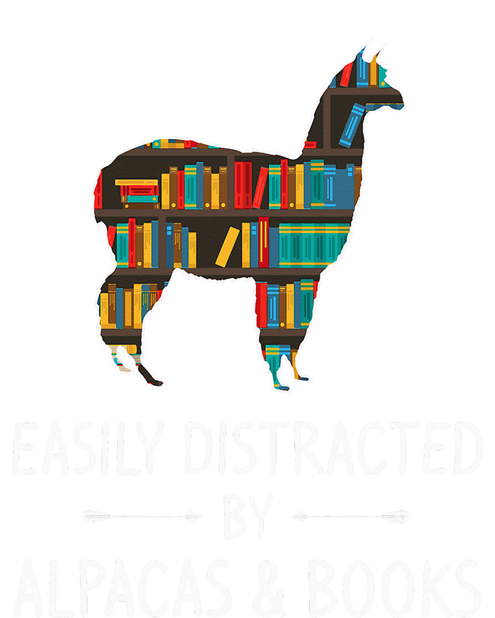 Easily Distracted By Alpacas & Books Lover Gift Vicuna Llama T-Shirt