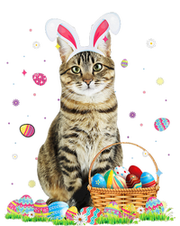 Happy Easter Cute Bunny Cat Eggs Basket Easter Cat Lovers T-Shirt