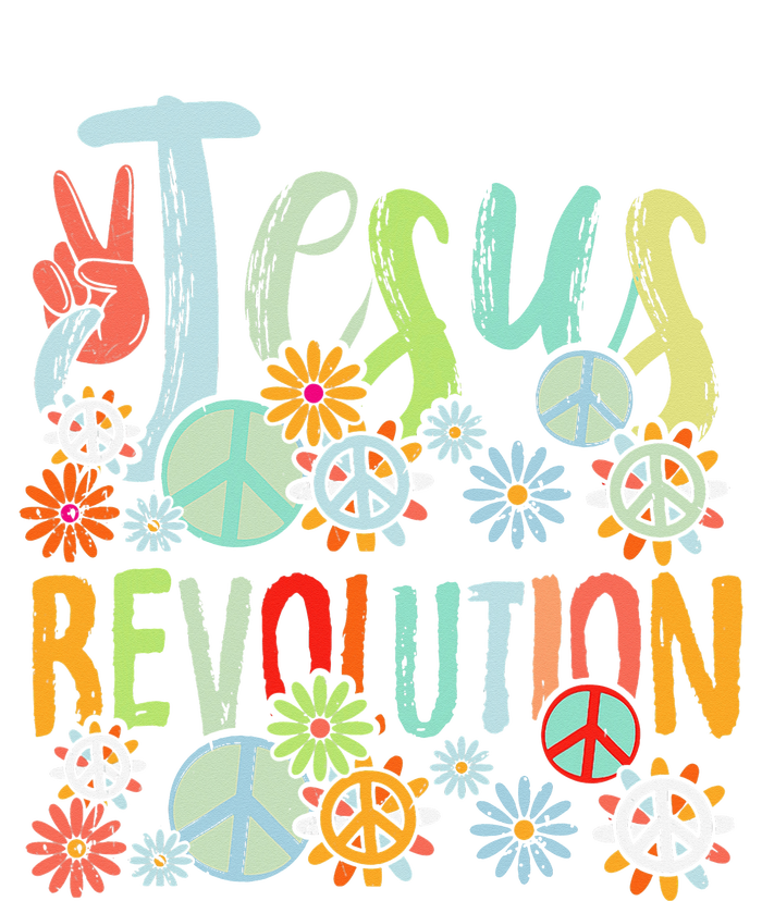 Jesus Revolution Faith Retro Groovy Flower Peace Sign T-Shirt