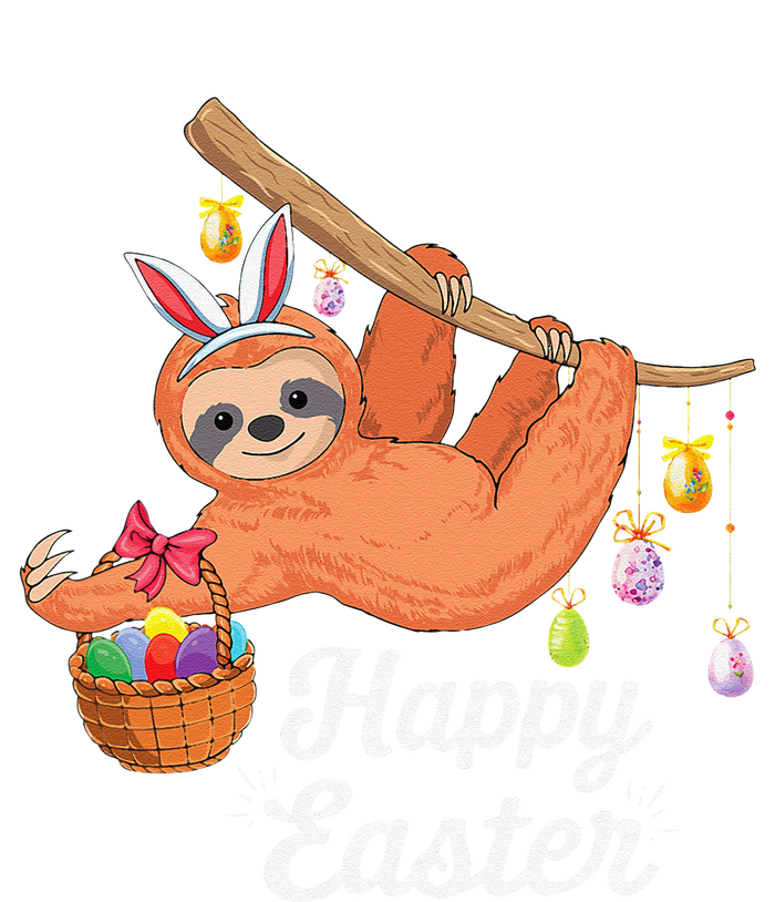 Happy Cute Sloth With Bunny Ears Egg Hunting Easter Sloth T-Shirt