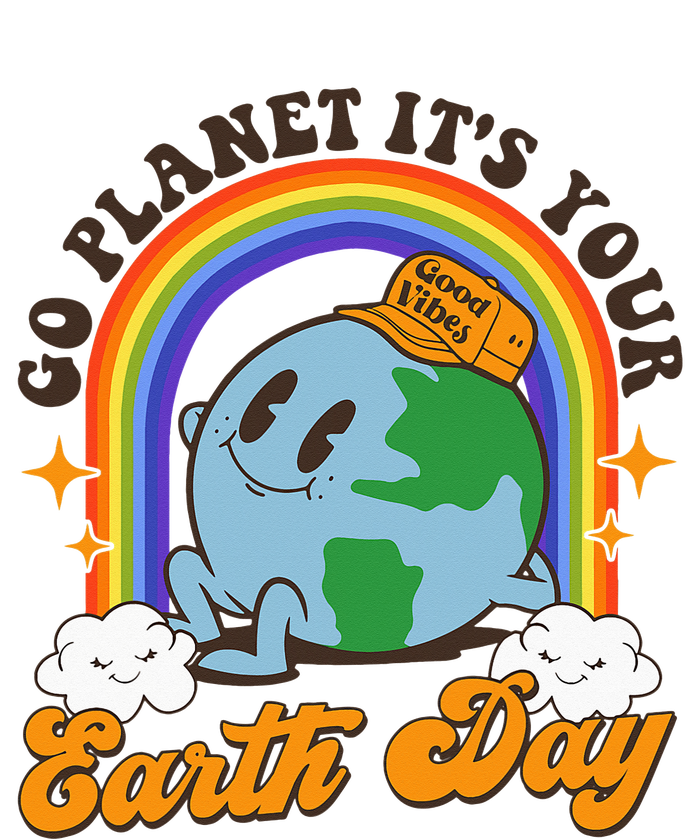 Go Planet Its Your Earth Day Teacher Groovy Environment Kids Hoodie