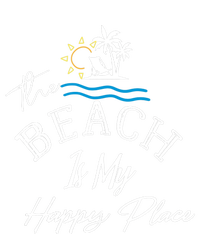 Beach The Beach is My Happy Place Beach Tank Top Striped Beanie with Solid Band