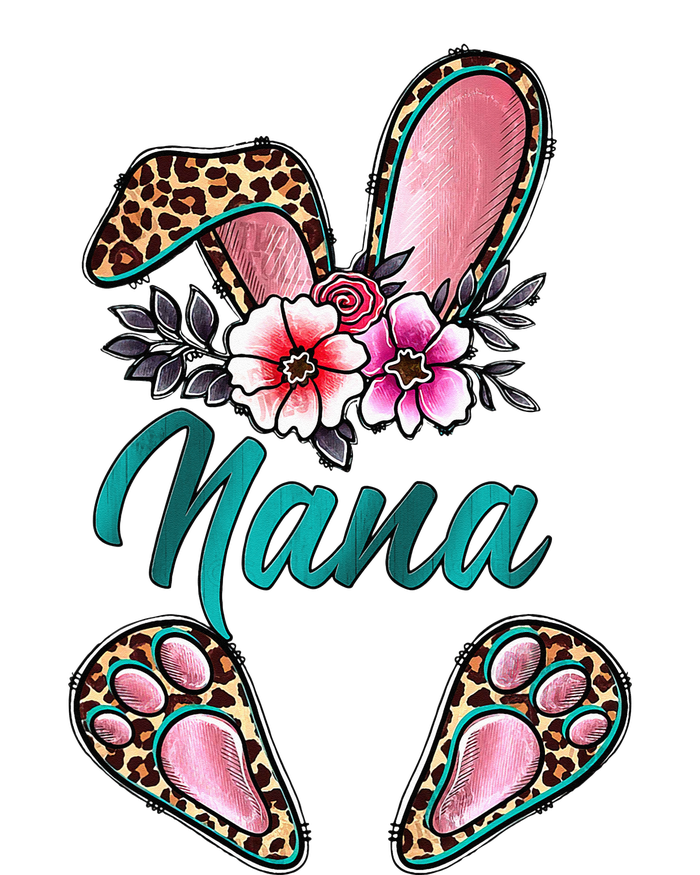 Nana Bunny Ears Easter Day Cute Leopard Print Floral Baby Bodysuit