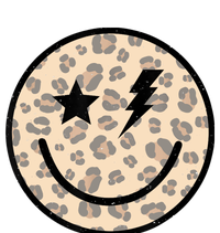 Leopard Happy Face Funny Retro Groovy Smile Face Meme Trendy Tall Hoodie