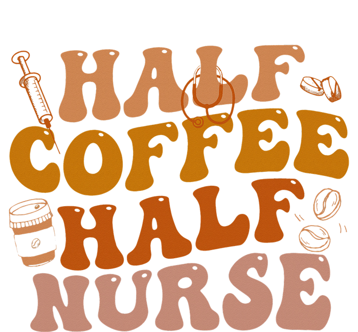 Half Coffee Half Nurse Groovy Colors RN LPN Medical Staffs T-Shirt