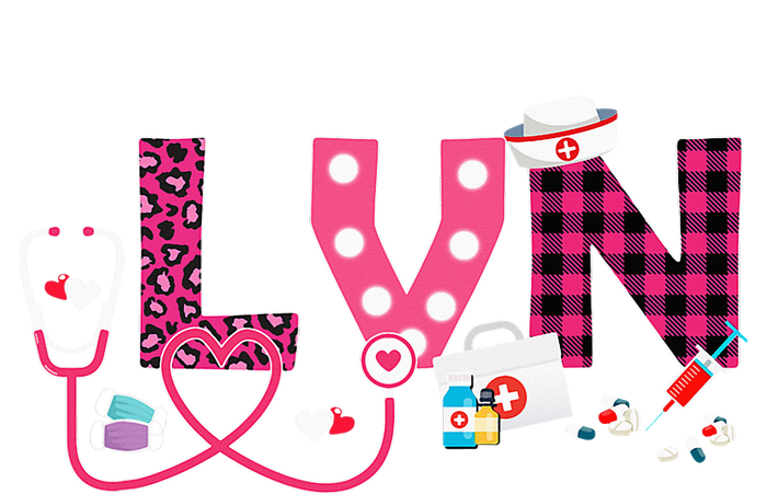 LOVE Stethoscope Nurse Life Valentine Day Gifts LVN Pajama Set