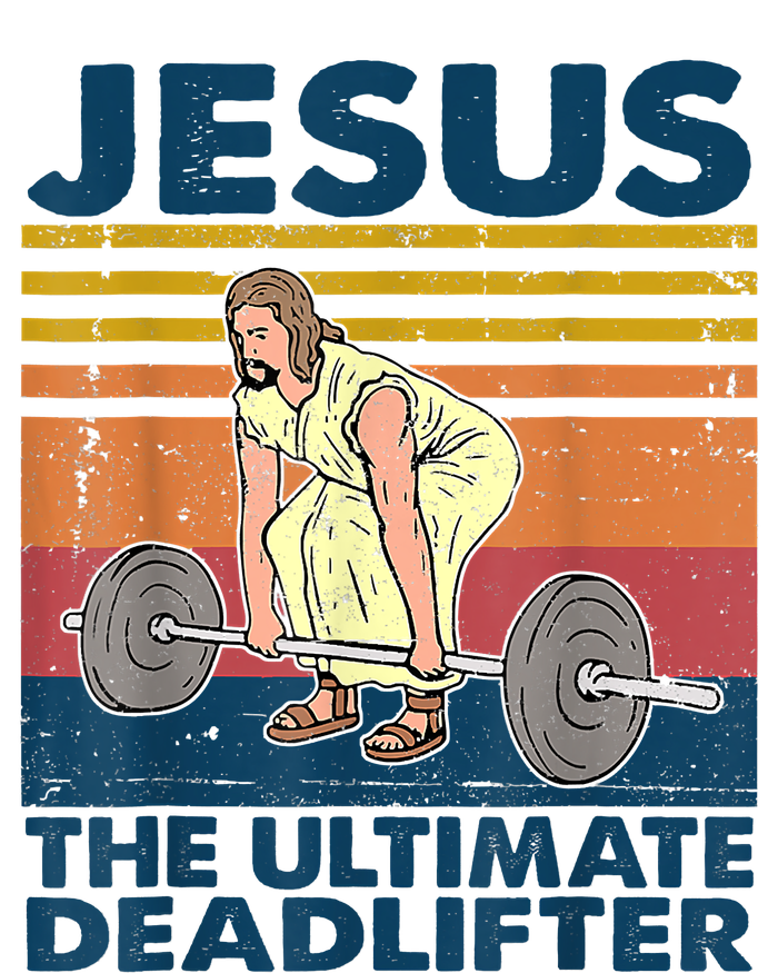 Vintage Jesus The Ultimate Deadlifter Funny Christian Gym Sustainable Bucket Hat